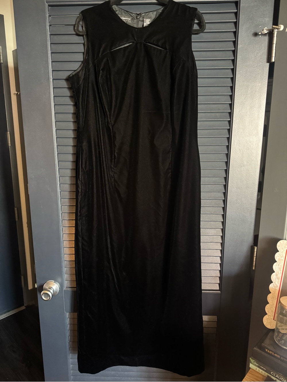 Liz Claiborne Black Velvet Formal Maxi Dress Size 16